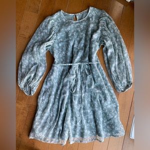 Abercrombie & Fitch Floral mini dress green, Size: XS, Keyhole back button.